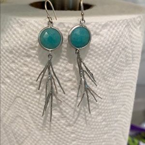 Turquoise color branch earrings